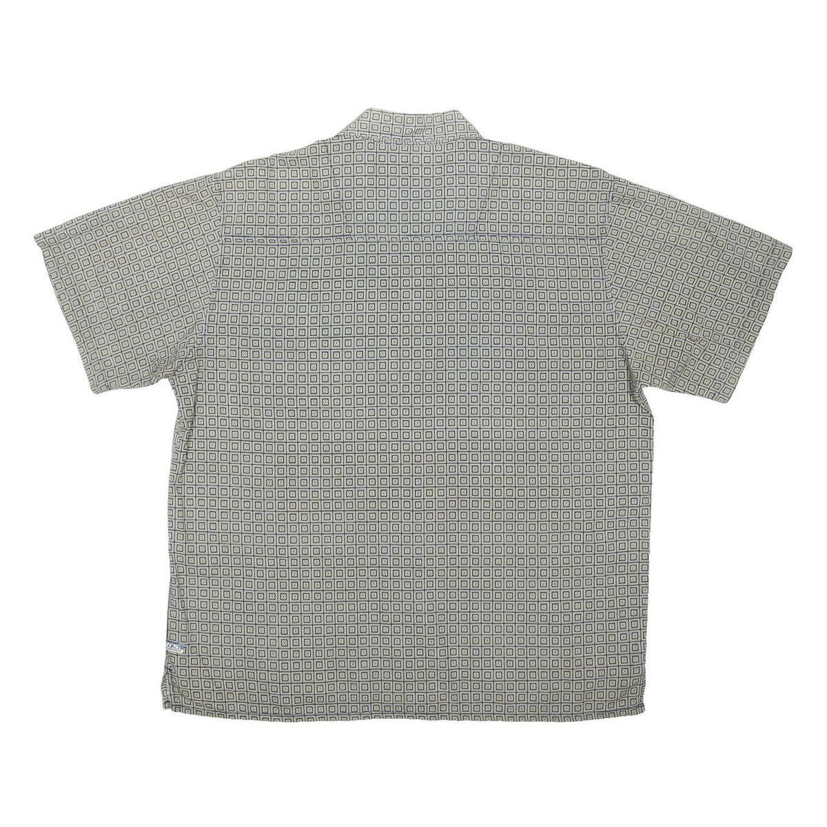 LEVI'S Mens Grey & Blue Geometric Pattern Cotton Blend Shirt L Casual Summer