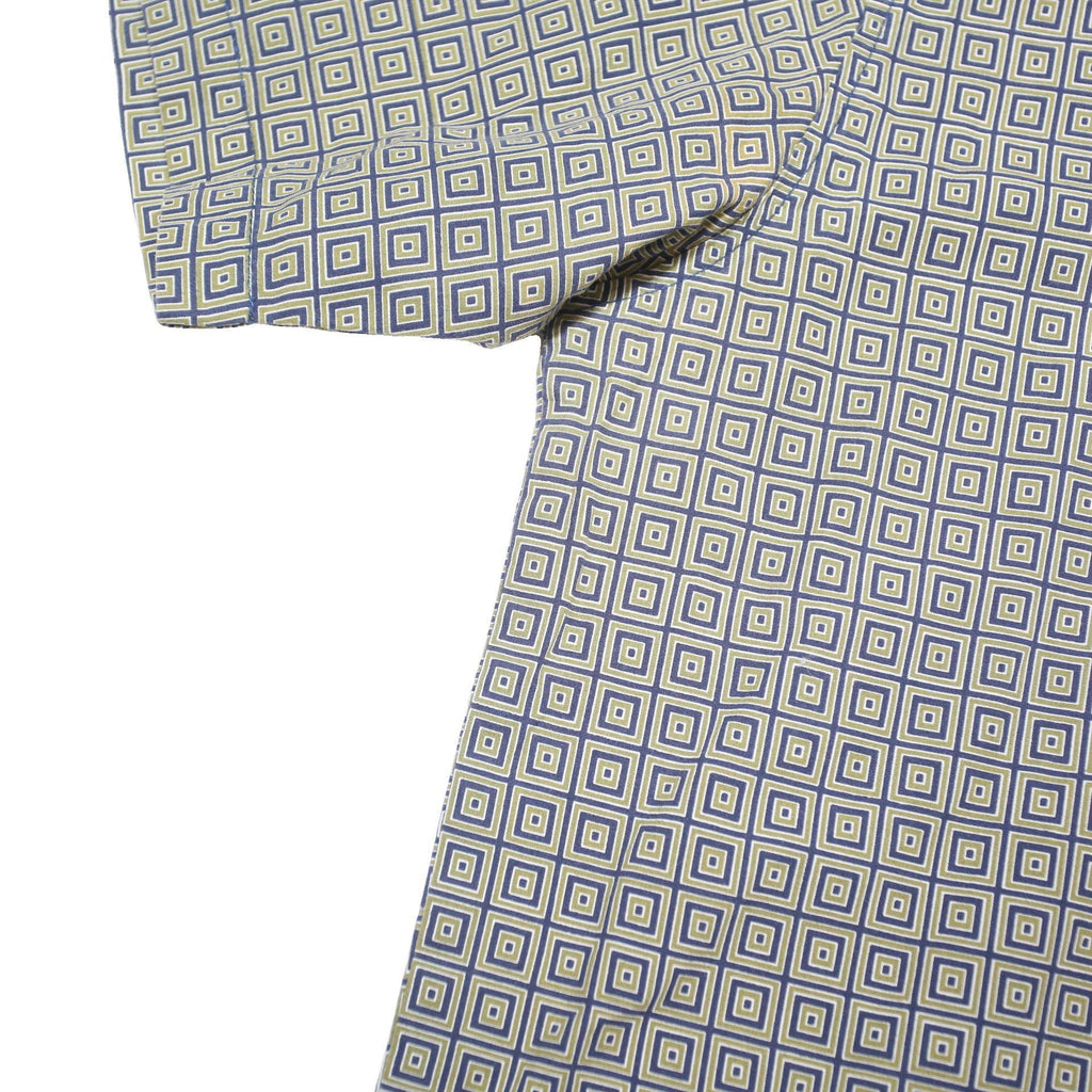 LEVI'S Mens Grey & Blue Geometric Pattern Cotton Blend Shirt L Casual Summer