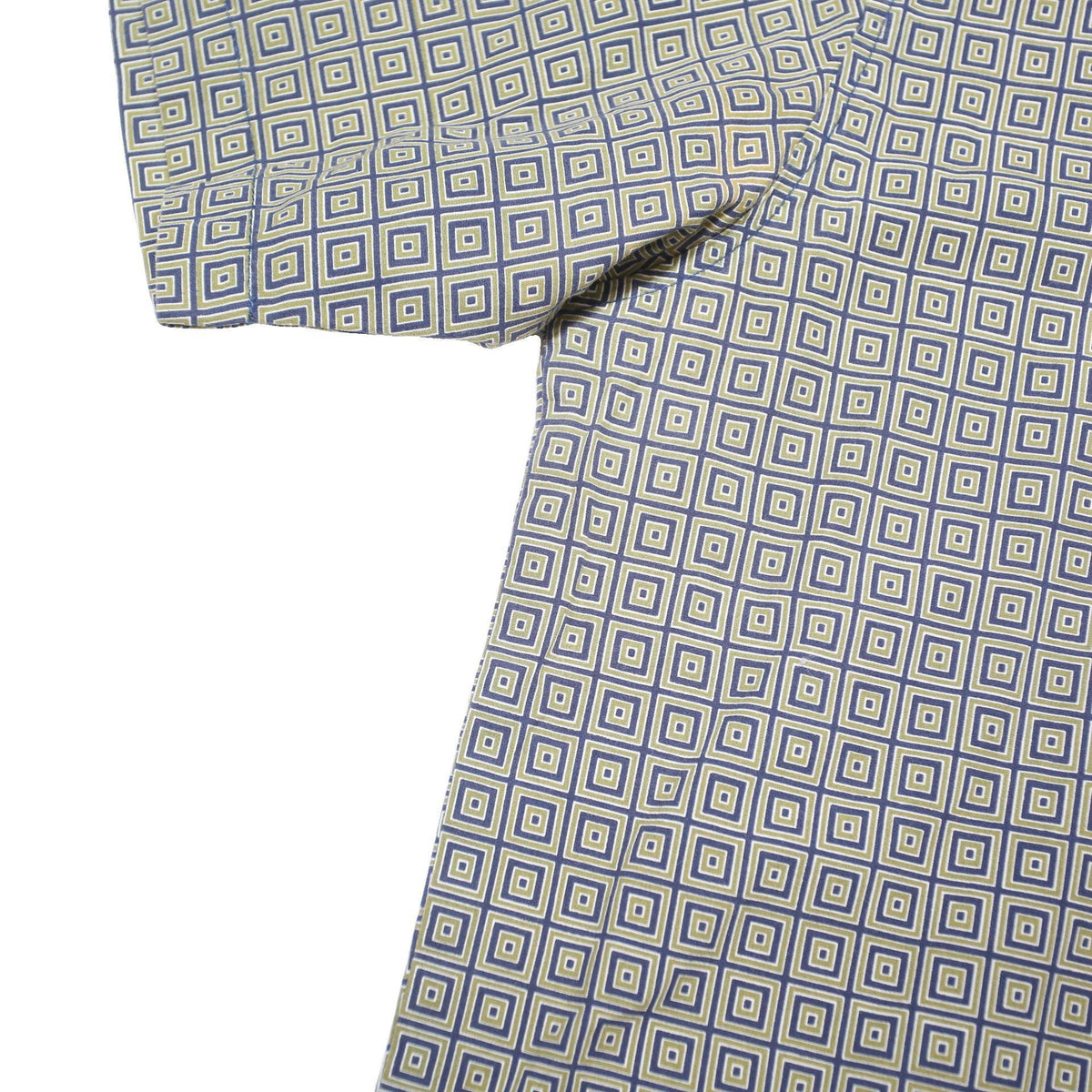 LEVI'S Mens Grey & Blue Geometric Pattern Cotton Blend Shirt L Casual Summer