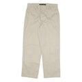 DOCKERS Mens Cotton Blend Beige Regular Straight Trousers W33 L29 Classic Zip