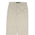 DOCKERS Mens Cotton Blend Beige Regular Straight Trousers W33 L29 Classic Zip