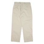 DOCKERS Mens Cotton Blend Beige Regular Straight Trousers W33 L29 Classic Zip