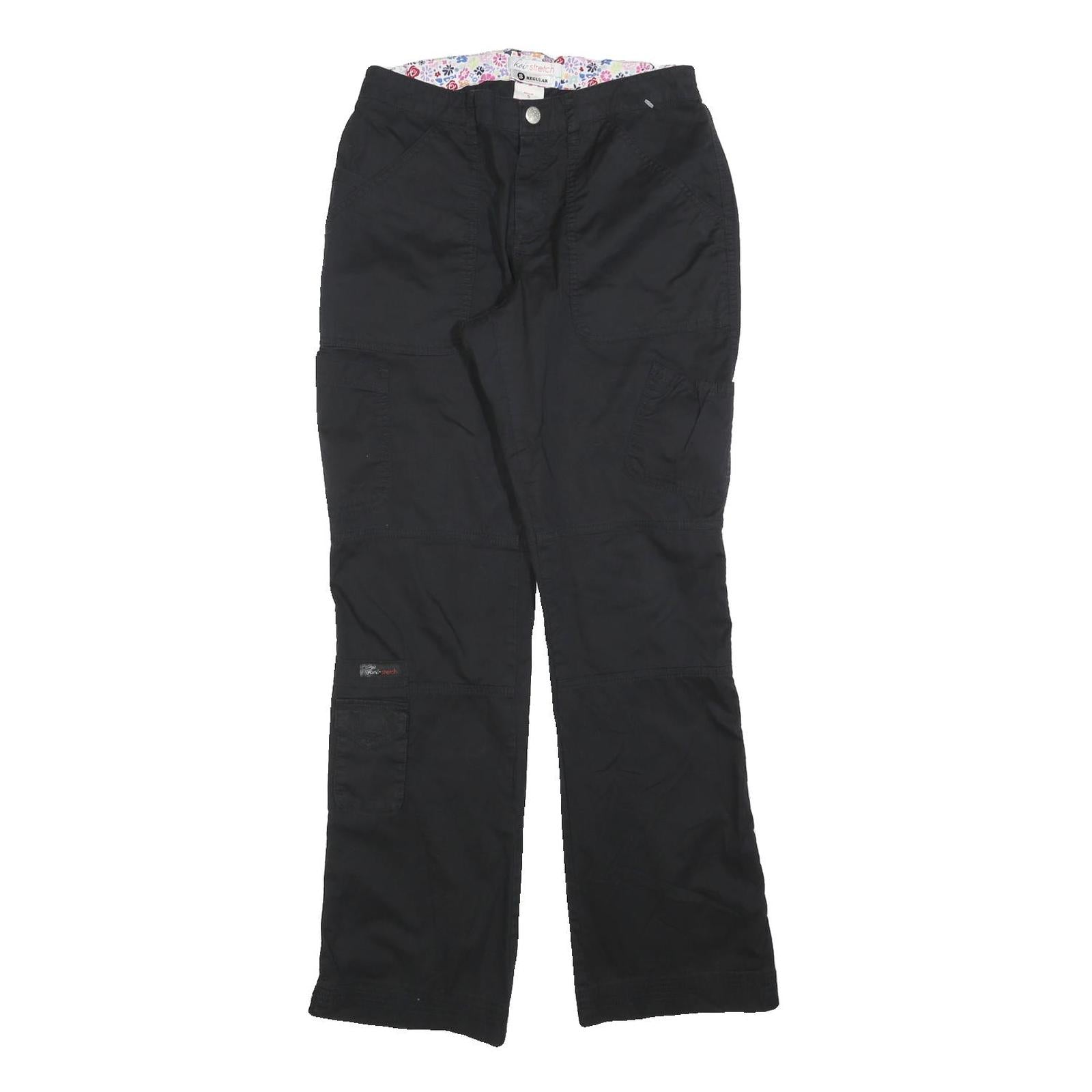 KOI Womens Cotton Blend Black Regular Straight Trousers W28 L30 Casual Workwear