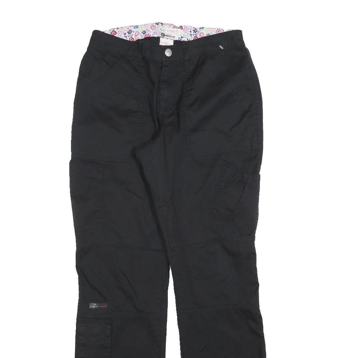 KOI Womens Cotton Blend Black Regular Straight Trousers W28 L30 Casual Workwear