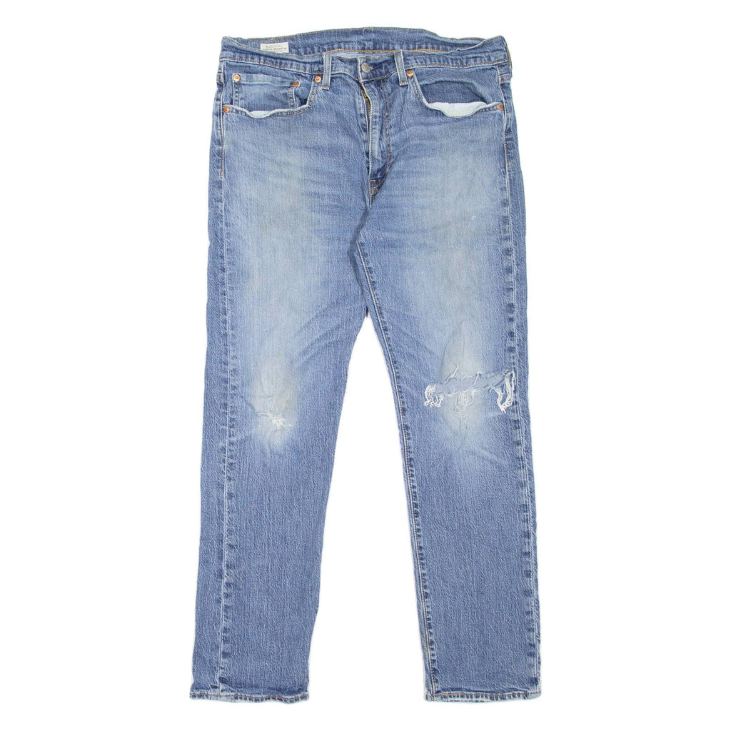 LEVI'S BIG E Distressed Mens Jeans Blue Slim Tapered Stone Wash W34 L30
