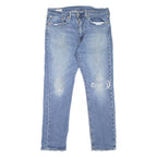 LEVI'S BIG E Distressed Mens Jeans Blue Slim Tapered Stone Wash W34 L30