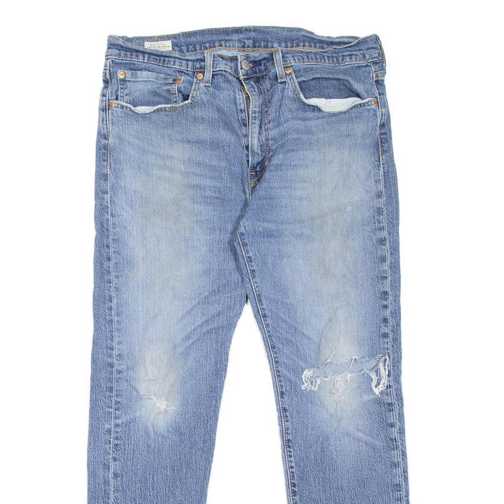 LEVI'S BIG E Distressed Mens Jeans Blue Slim Tapered Stone Wash W34 L30
