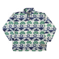 WORK OUT Womens White Blue & Green Patterned Jumper Pullover Crew Neck Knit XL