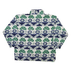 WORK OUT Womens White Blue & Green Patterned Jumper Pullover Crew Neck Knit XL