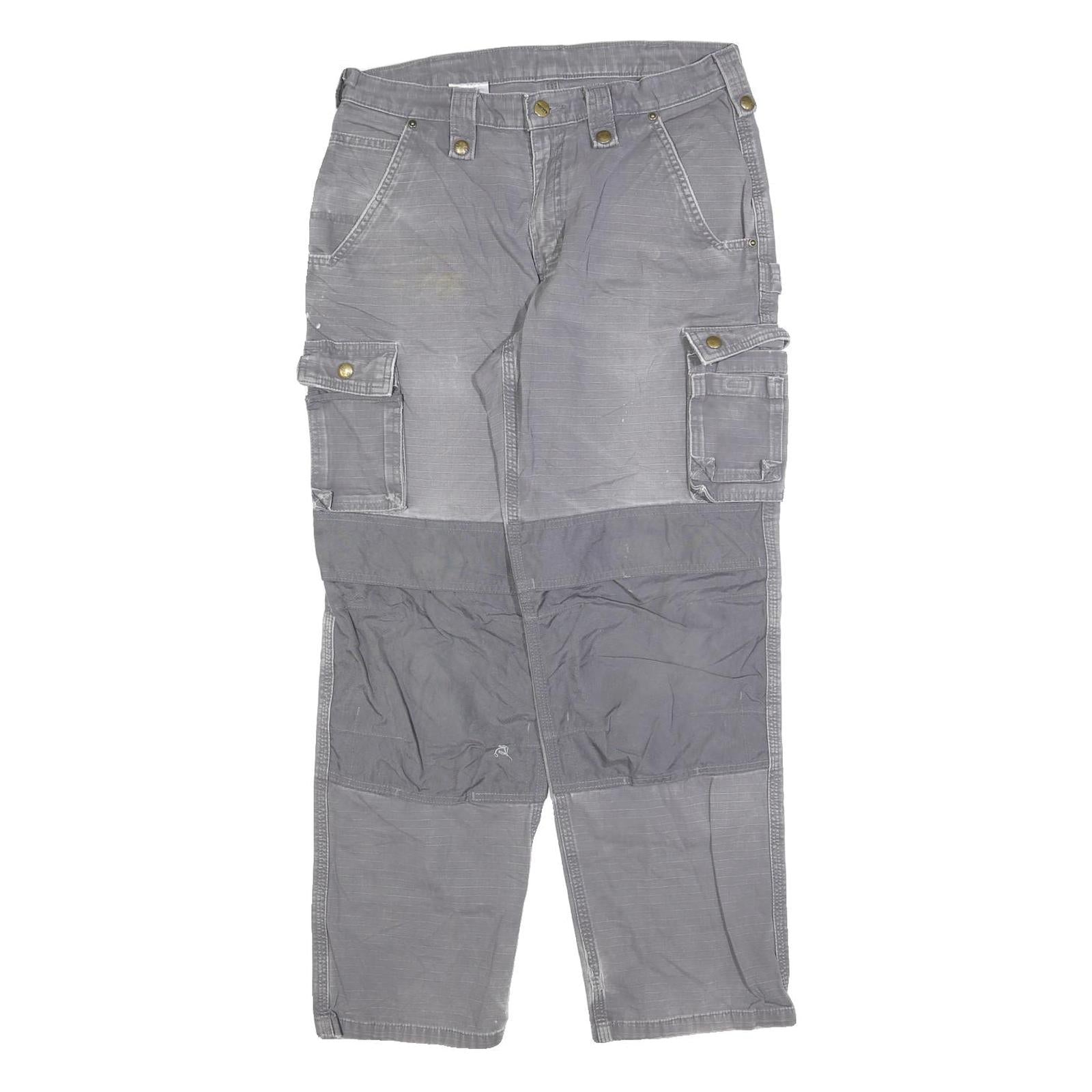 CARHARTT Mens Relaxed Workwear Jeans Grey Cotton Blend Cargo W32 L30 Durable