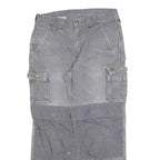 CARHARTT Mens Relaxed Workwear Jeans Grey Cotton Blend Cargo W32 L30 Durable