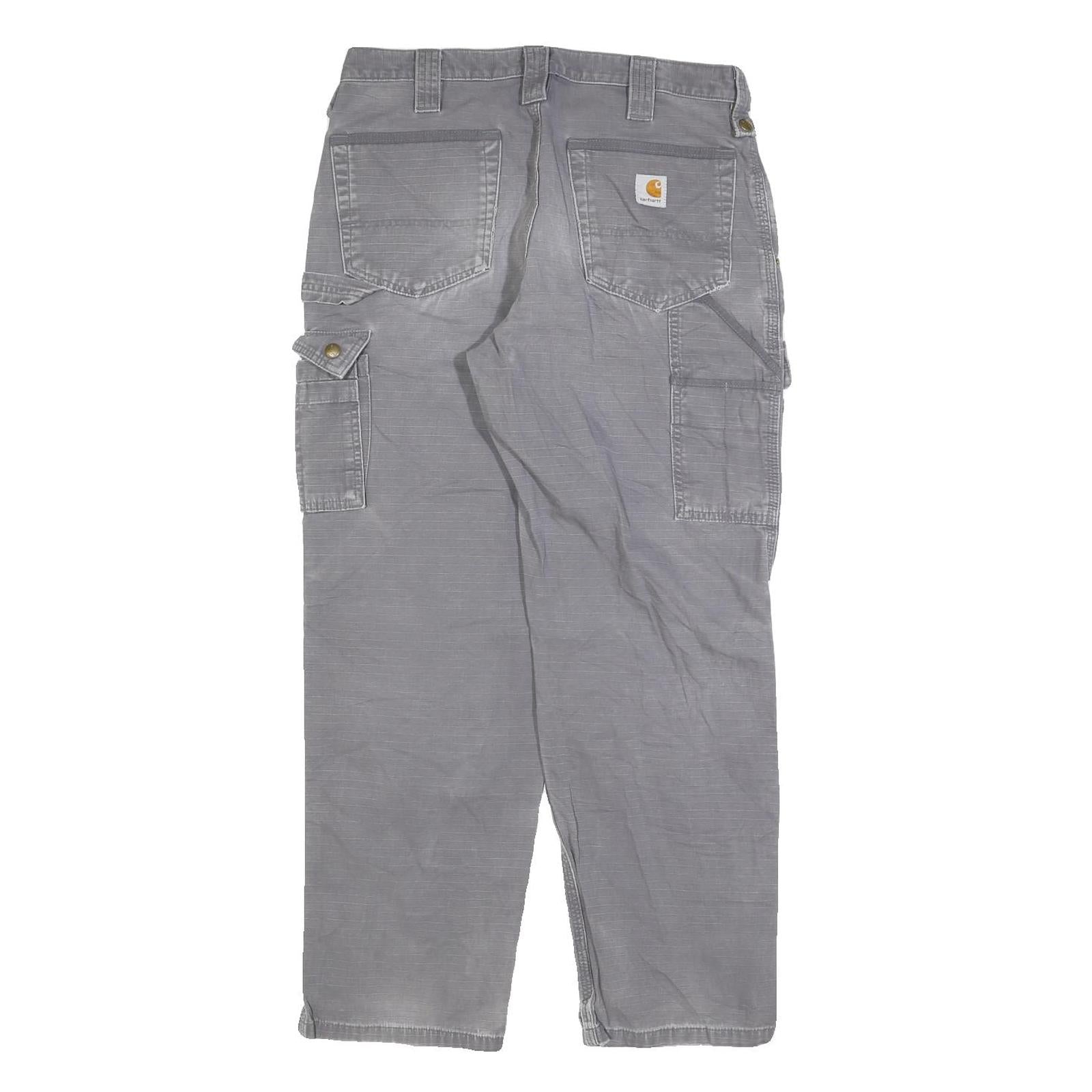 CARHARTT Mens Relaxed Workwear Jeans Grey Cotton Blend Cargo W32 L30 Durable