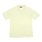 KAPPA Mens Cream Short Sleeve Plain Cotton Polo Shirt L Classic Fit Casual