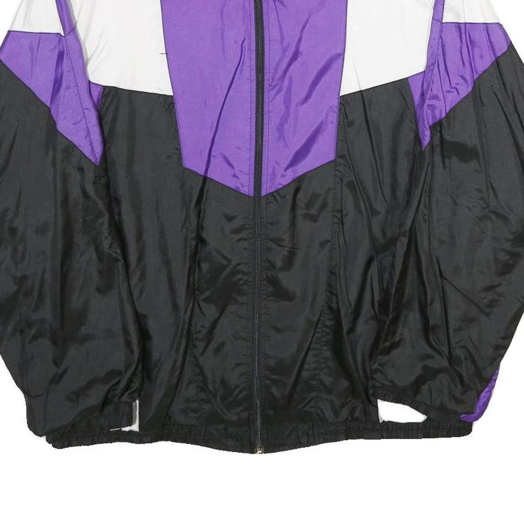 ACKERMANN Mens Purple & White & Black Track Jacket M Nylon Plain Zip Athletic