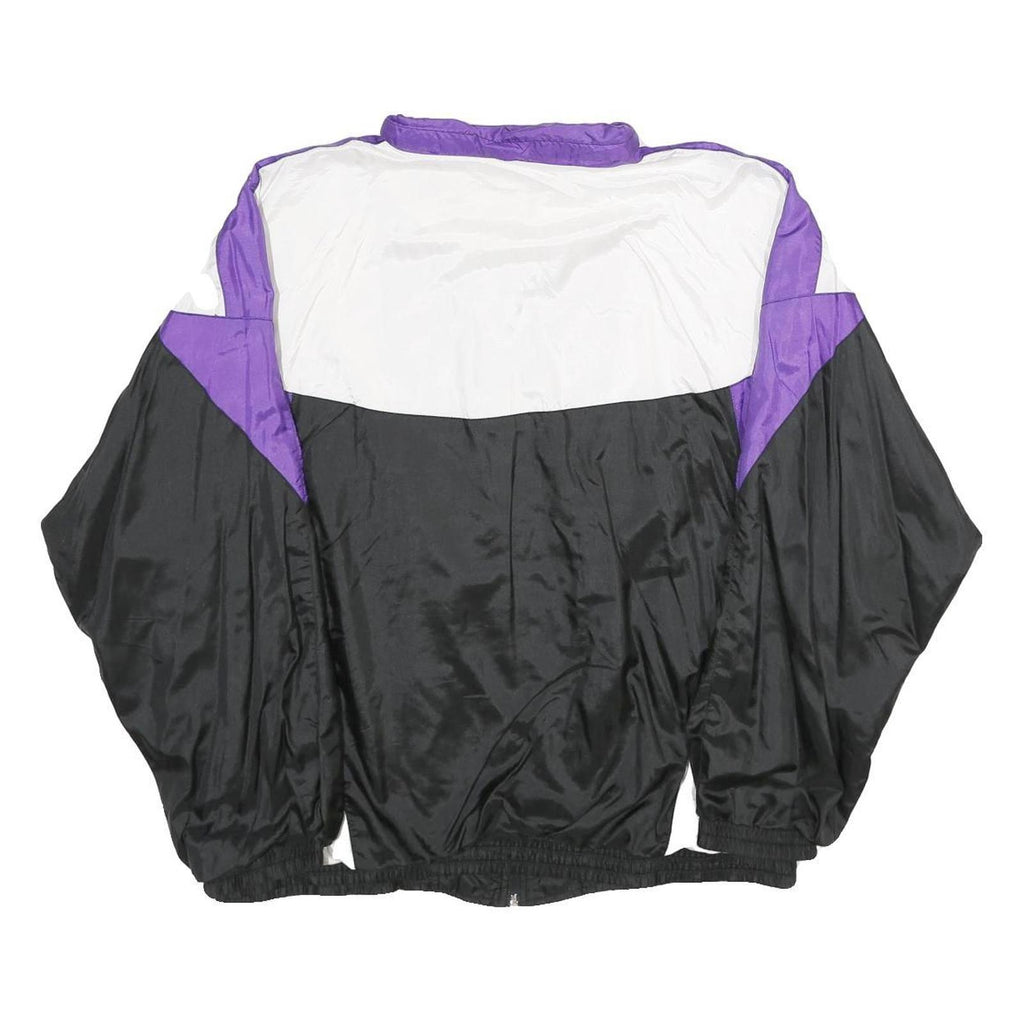 ACKERMANN Mens Purple & White & Black Track Jacket M Nylon Plain Zip Athletic