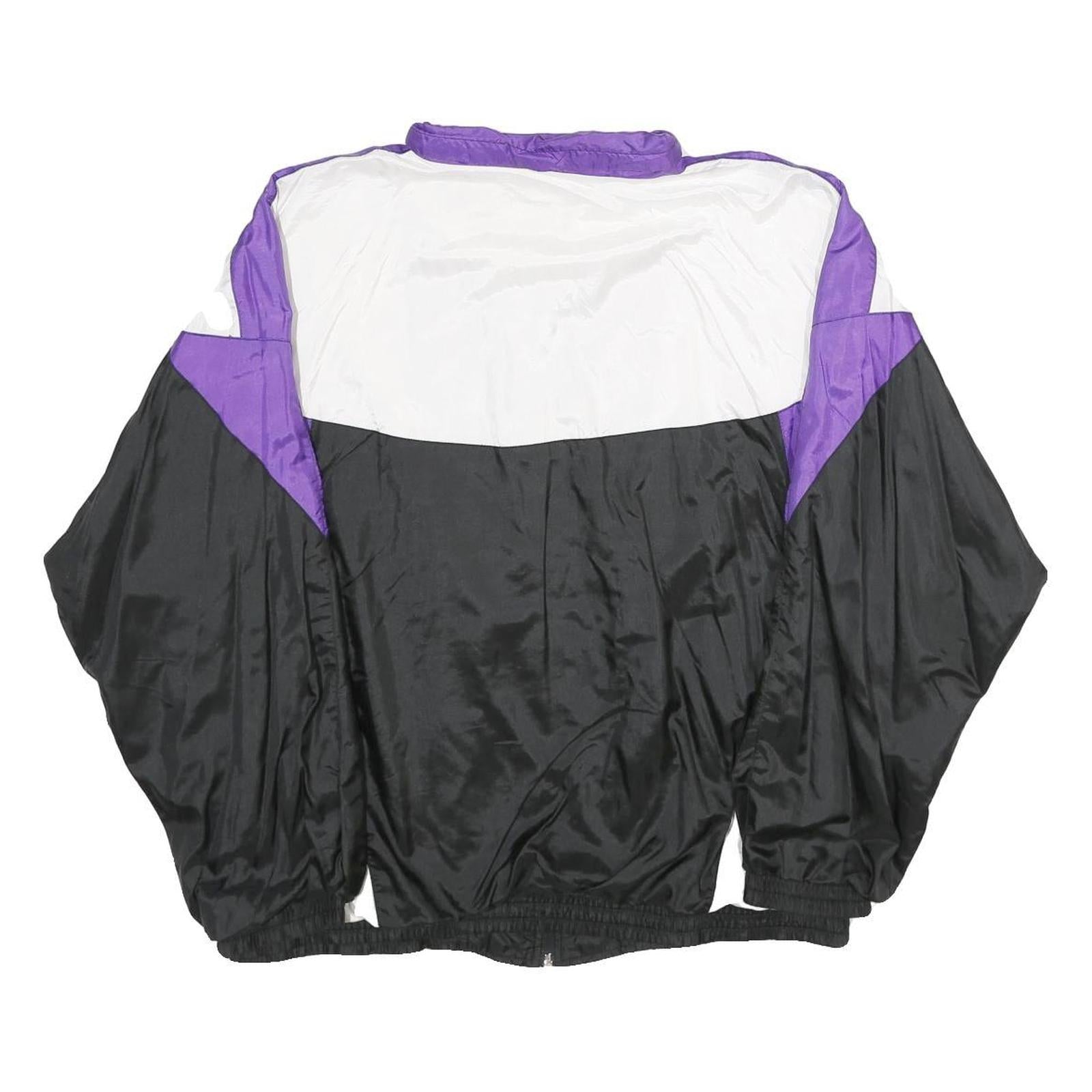 ACKERMANN Mens Purple & White & Black Track Jacket M Nylon Plain Zip Athletic