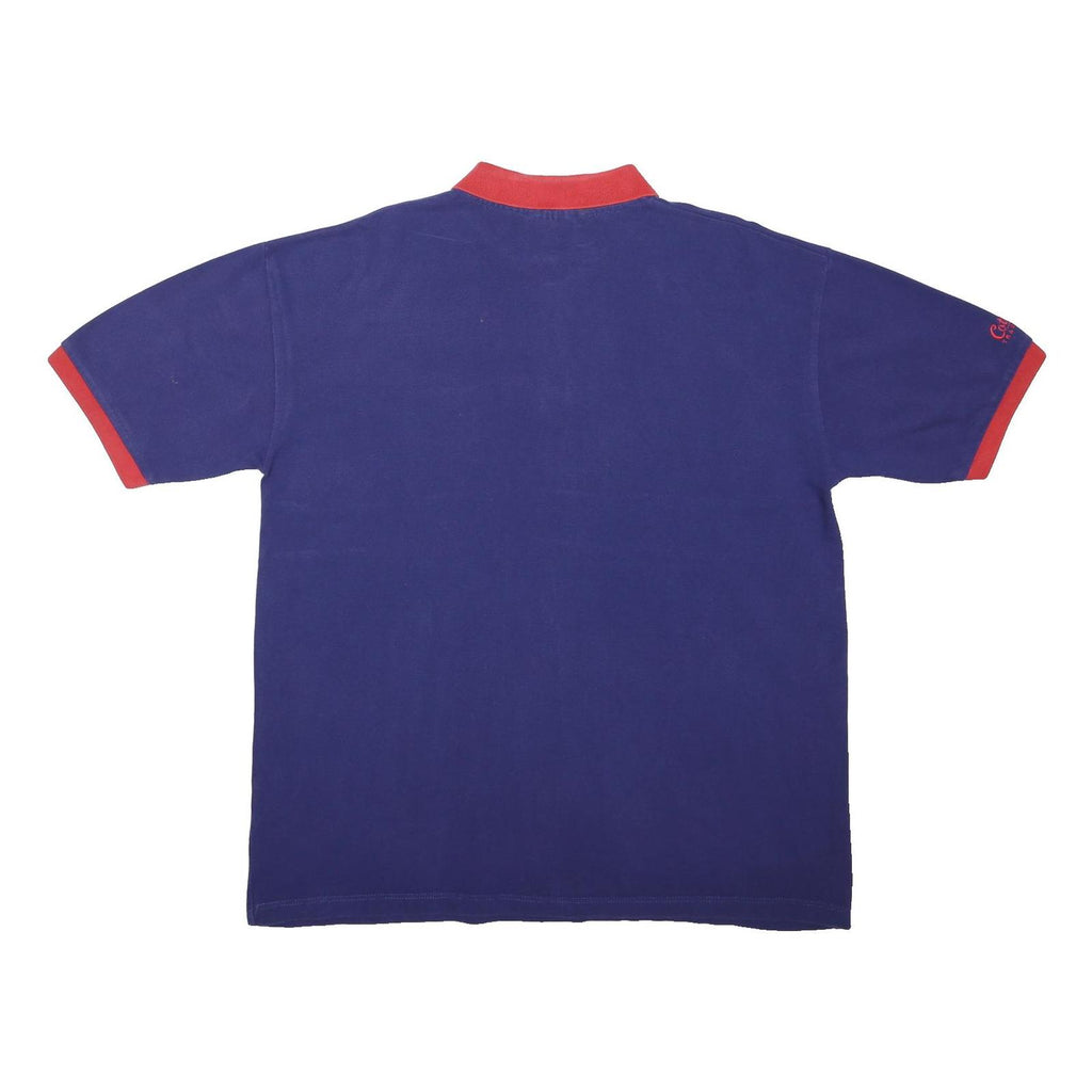 BUDWEISER Mens Blue & Red Polo Shirt XL Cotton Blend Classic Embroidered Logo