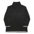 TOMMY HILFIGER Womens Black Plain Pullover Roll Neck Basic Knit M Acrylic Jumper