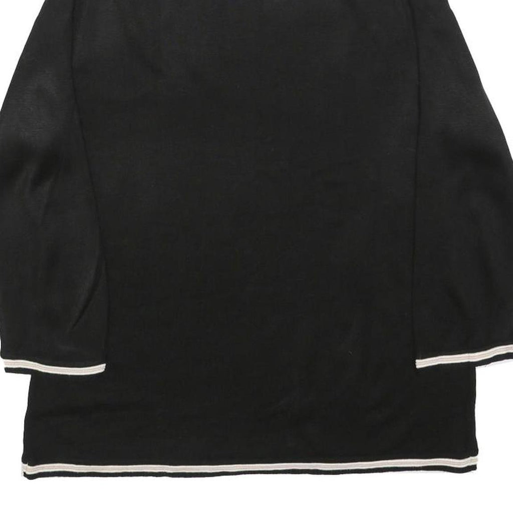 TOMMY HILFIGER Womens Black Plain Pullover Roll Neck Basic Knit M Acrylic Jumper