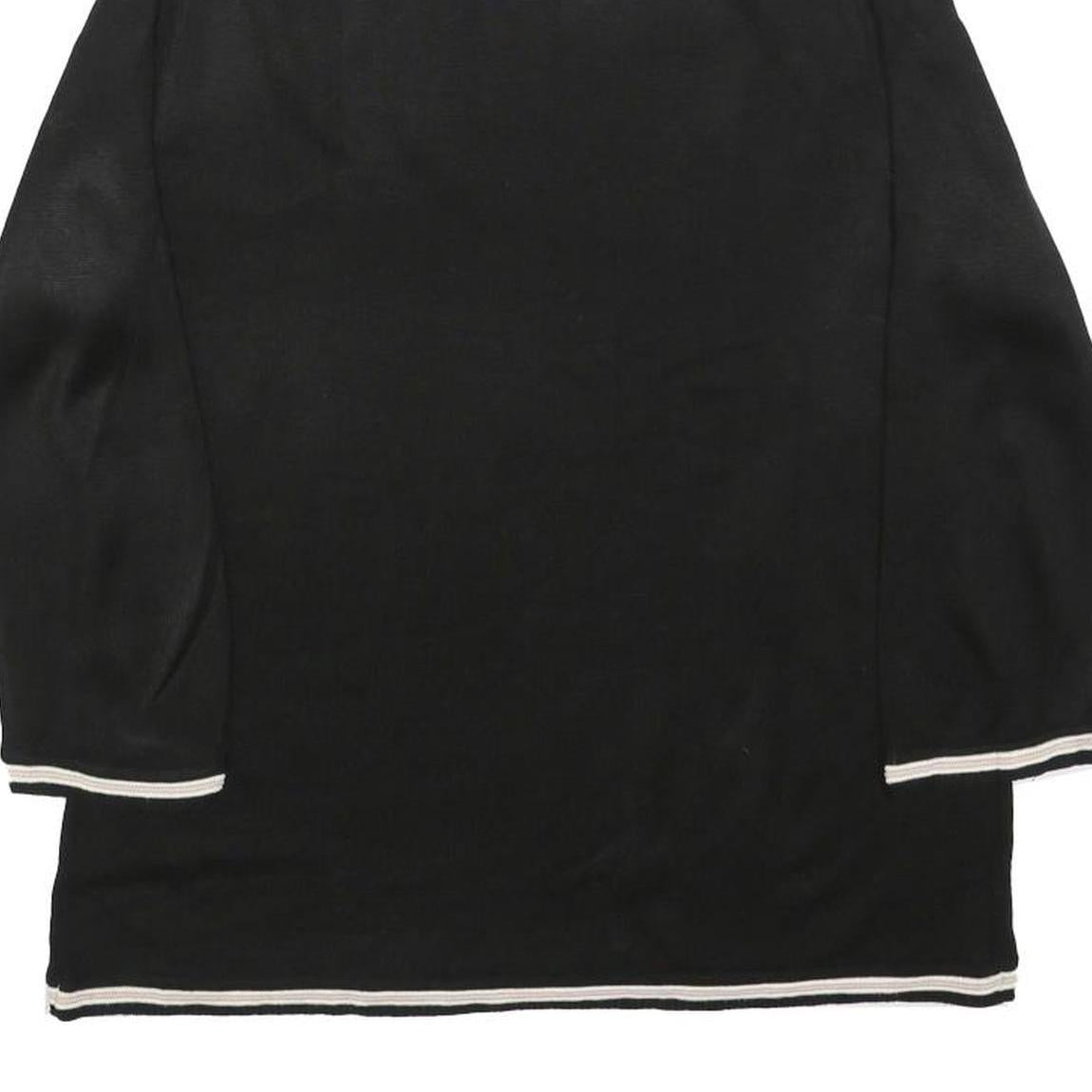 TOMMY HILFIGER Womens Black Plain Pullover Roll Neck Basic Knit M Acrylic Jumper