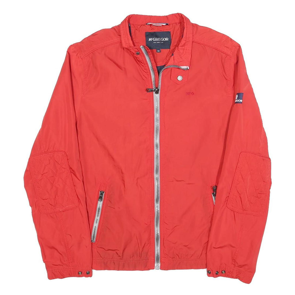 MCGREGOR Mens Red Lightweight Jacket L Polyester Blend Plain Zip Casual