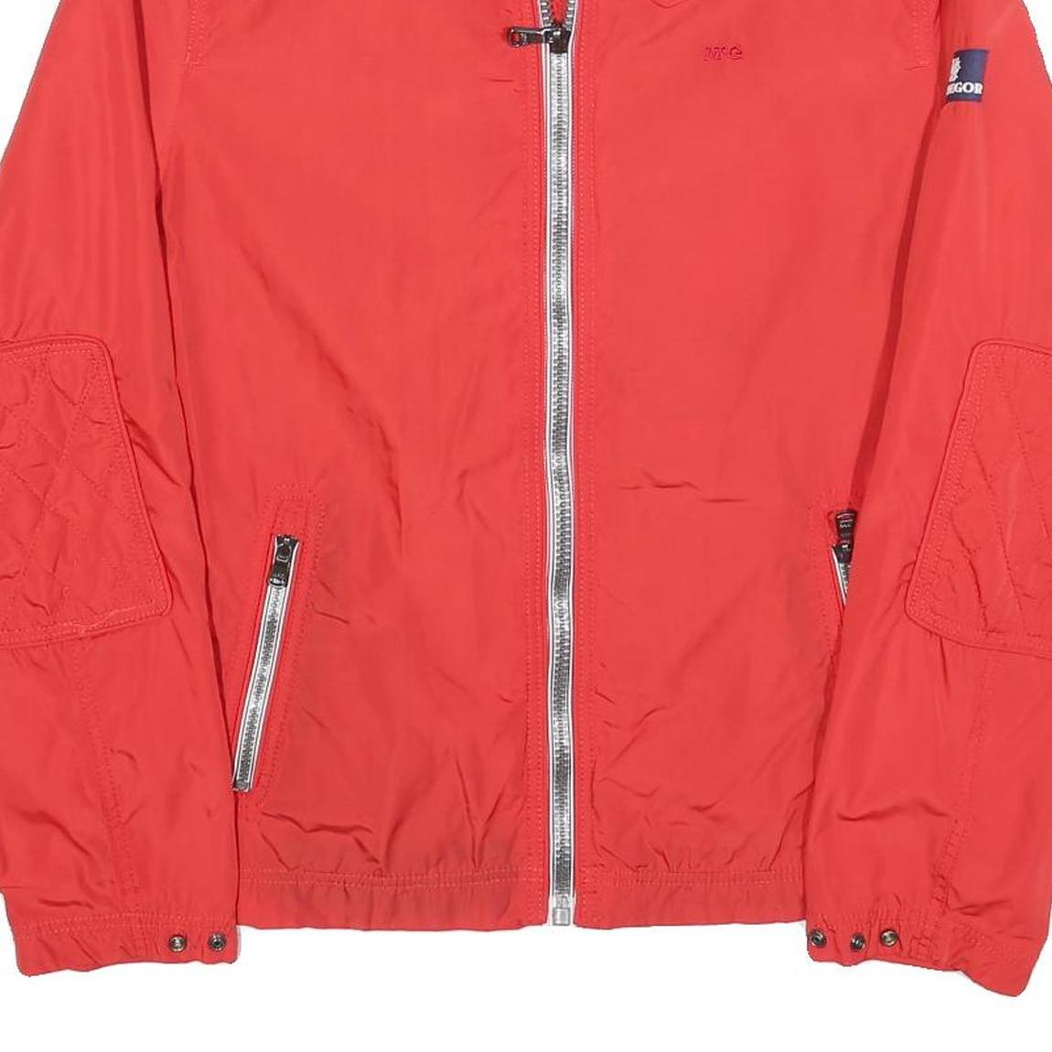 MCGREGOR Mens Red Lightweight Jacket L Polyester Blend Plain Zip Casual