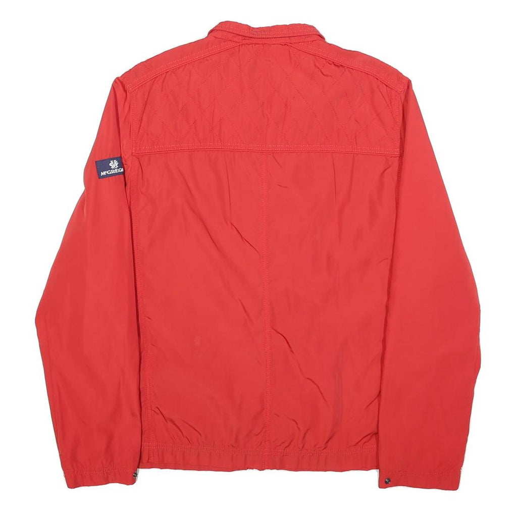 MCGREGOR Mens Red Lightweight Jacket L Polyester Blend Plain Zip Casual