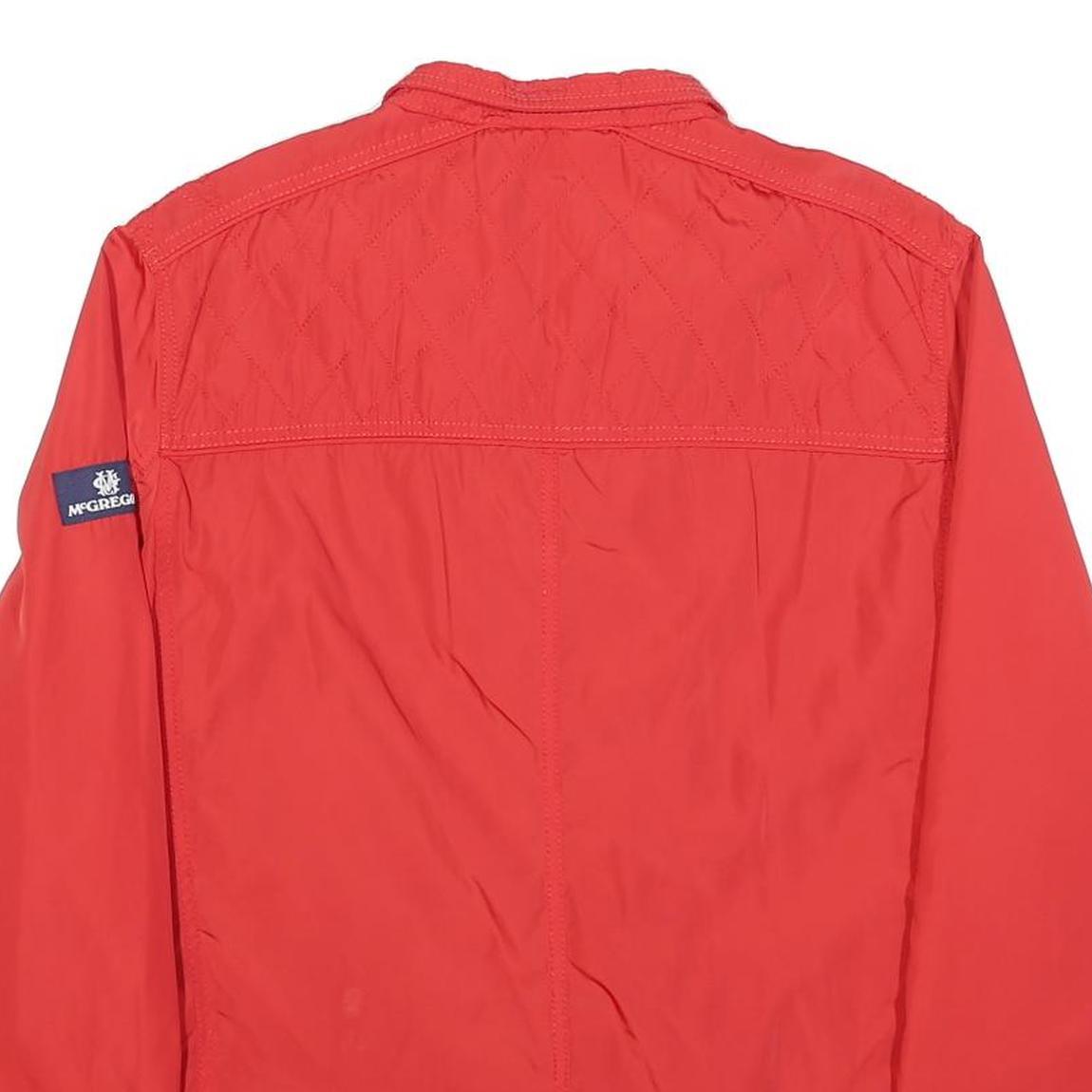 MCGREGOR Mens Red Lightweight Jacket L Polyester Blend Plain Zip Casual