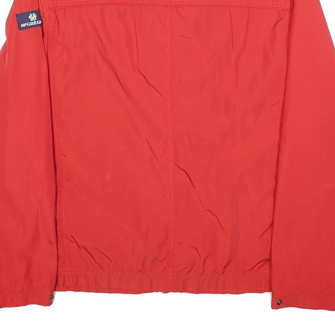 MCGREGOR Mens Red Lightweight Jacket L Polyester Blend Plain Zip Casual
