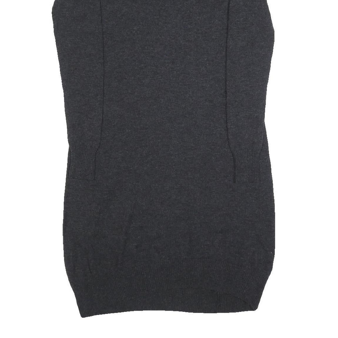 Womens Grey Wool Blend Bodycon Jersey Dress XS Long Sleeve Round Neck