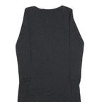 Womens Grey Wool Blend Bodycon Jersey Dress XS Long Sleeve Round Neck
