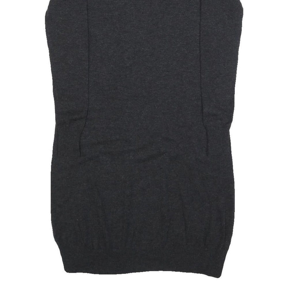 Womens Grey Wool Blend Bodycon Jersey Dress XS Long Sleeve Round Neck