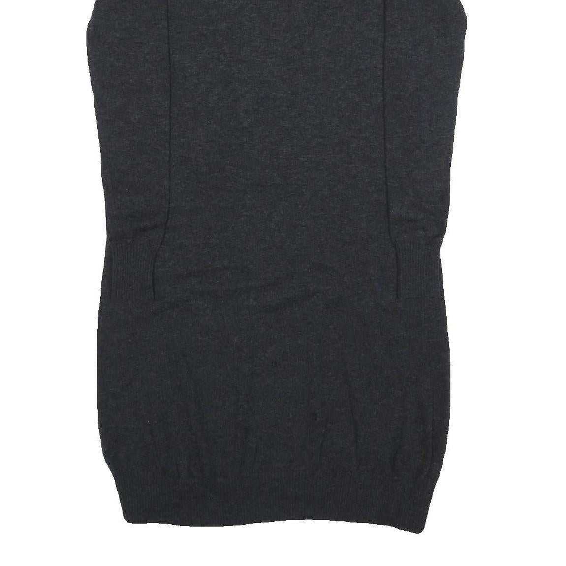 Womens Grey Wool Blend Bodycon Jersey Dress XS Long Sleeve Round Neck