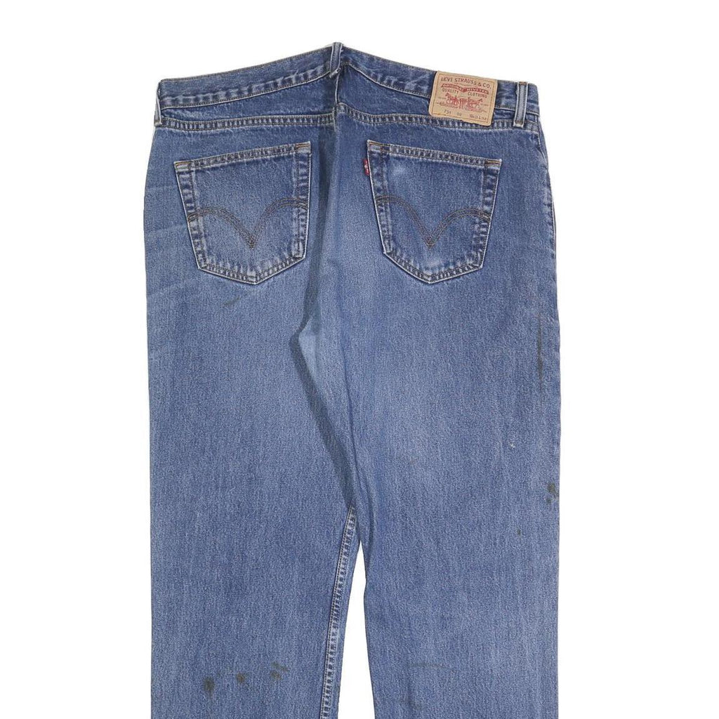 LEVI'S 751 02 Mens Jeans Blue Relaxed Straight Denim Medium W40 L32 Classic Zip