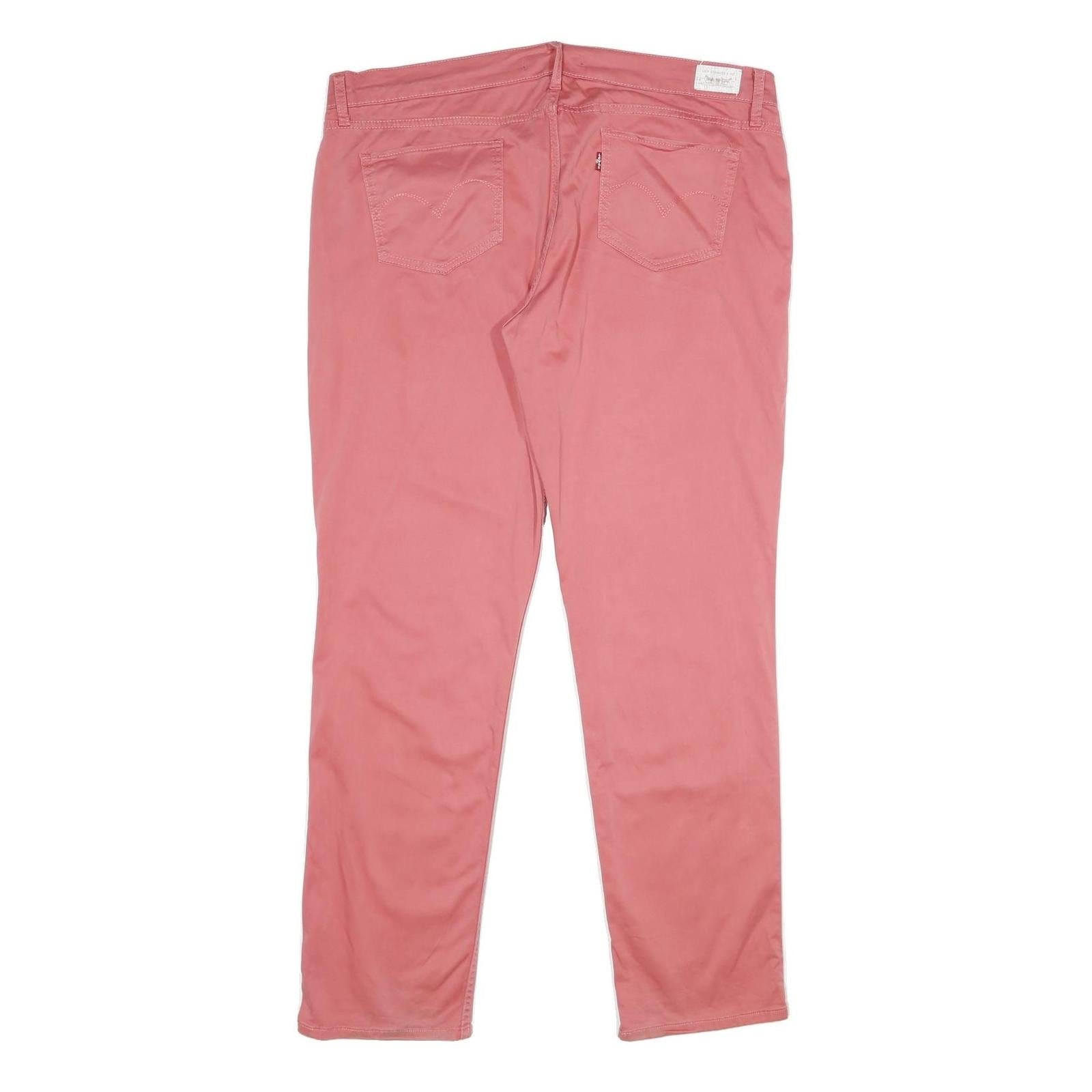 LEVI'S Womens Cotton Blend Pink Relaxed Straight Trousers W38 L33