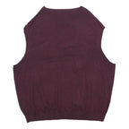 POLO RALPH LAUREN Mens Maroon Plain Jumper V-Neck Basic Knit 4XL Cotton Blend