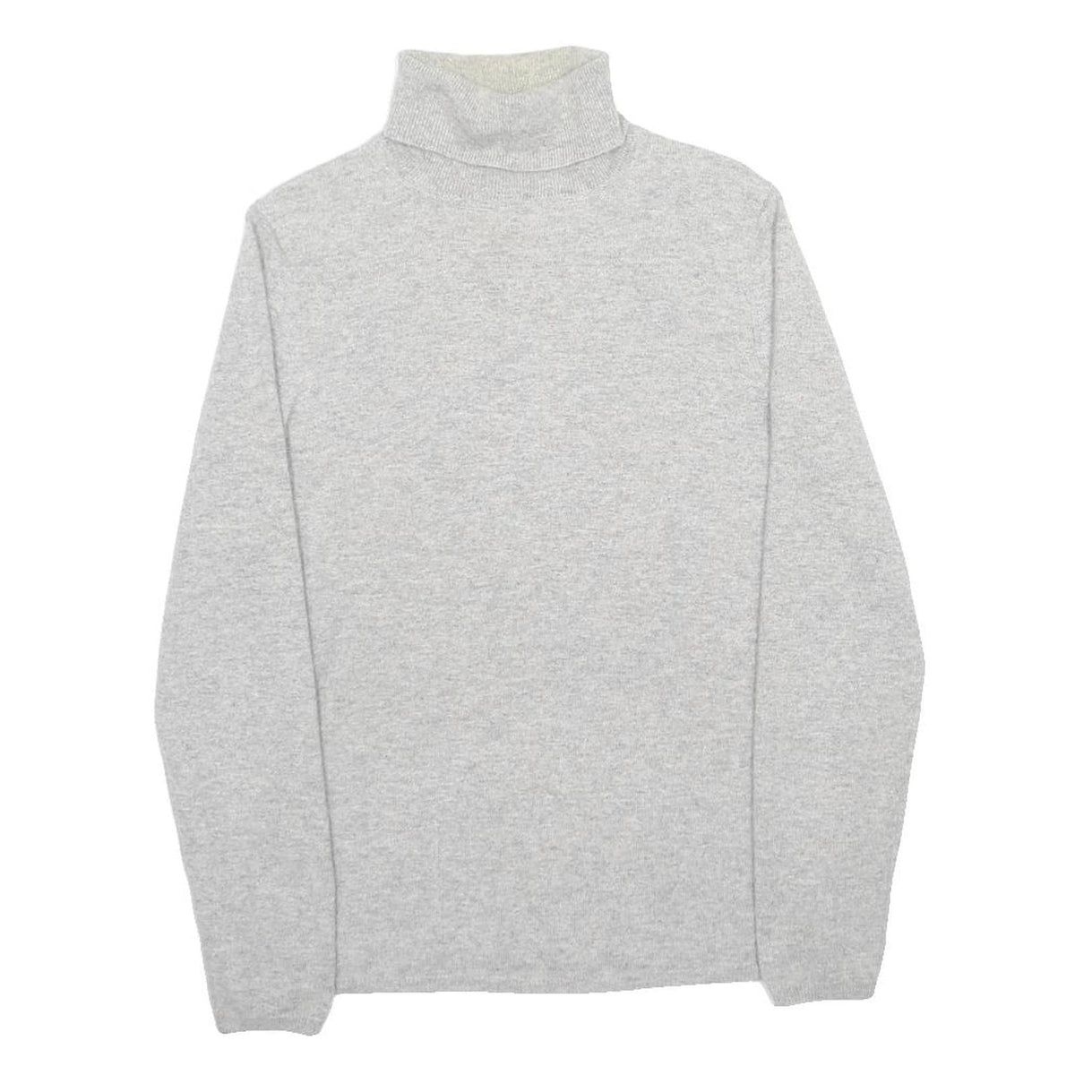 JAEGER Womens Grey Plain Cashmere Roll Neck Jumper XL Soft Knitwear