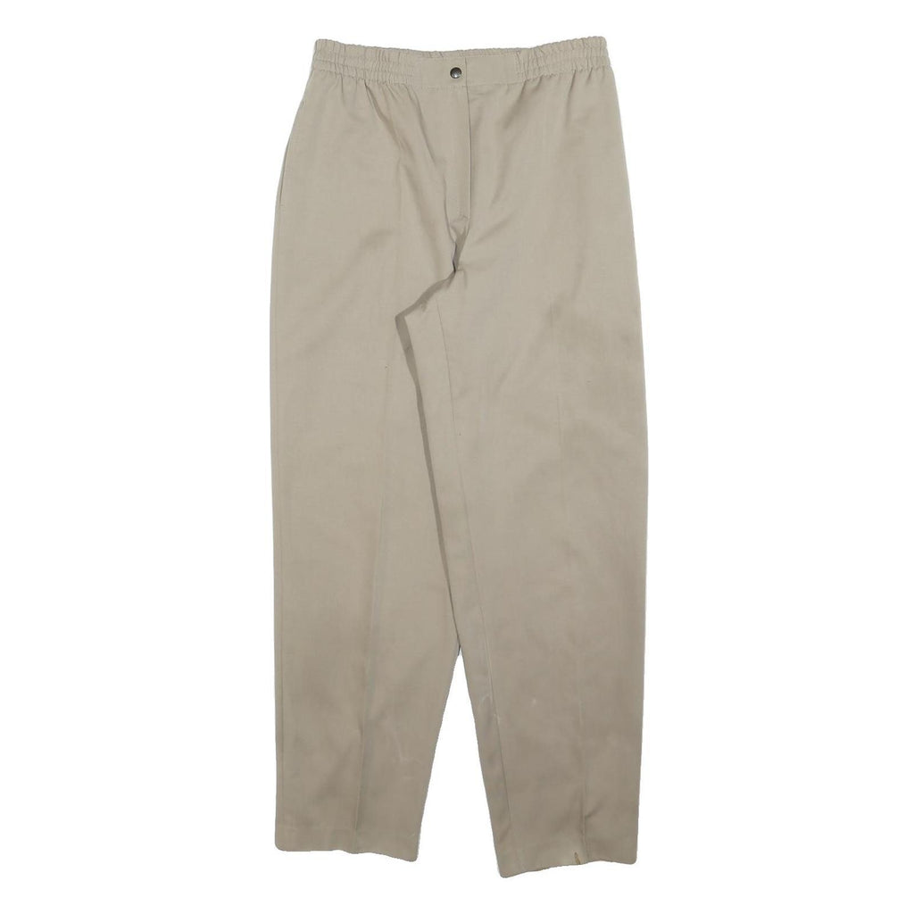 RUBY Womens Beige Relaxed Straight Trousers W30 L30 Casual Lightweight Zip