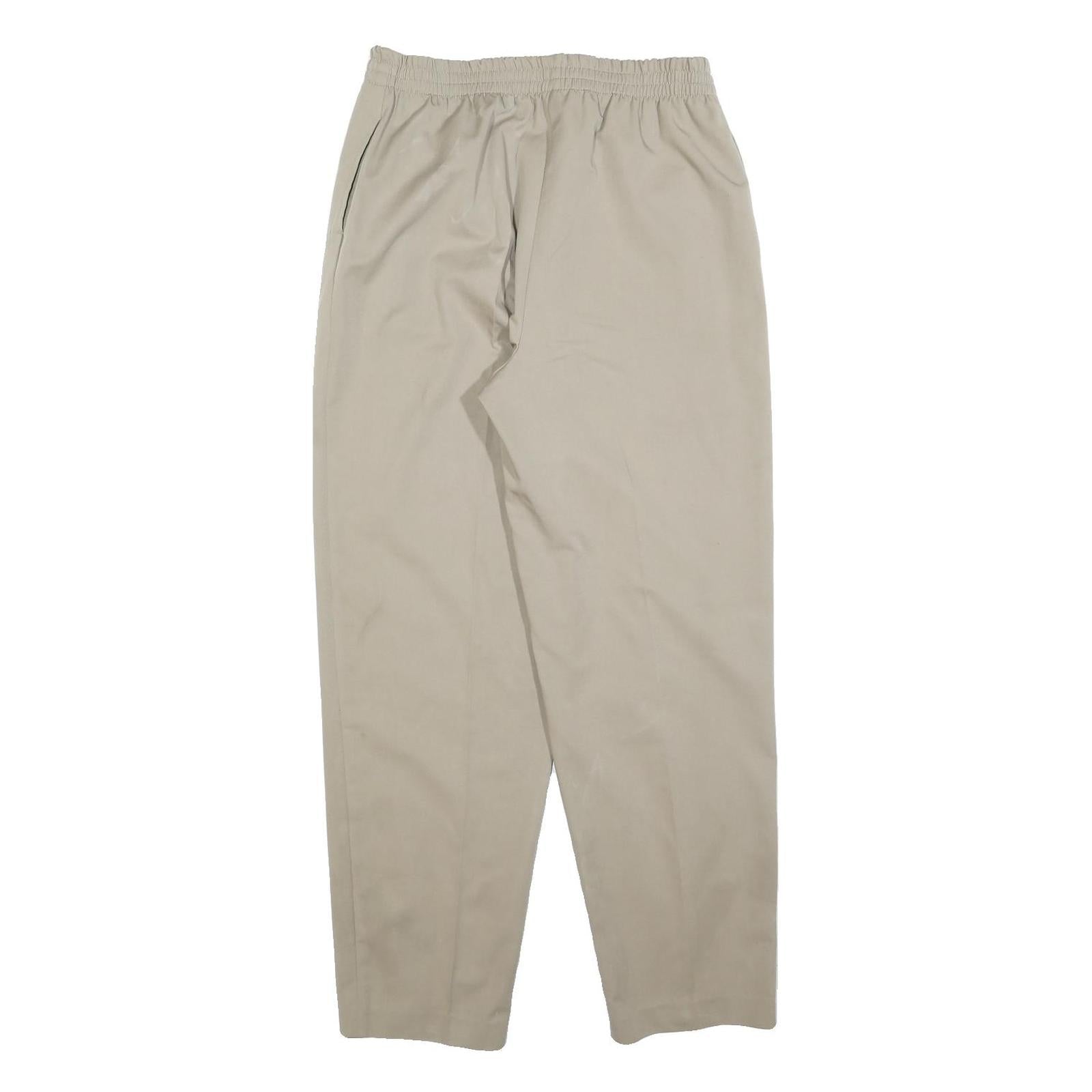 RUBY Womens Beige Relaxed Straight Trousers W30 L30 Casual Lightweight Zip