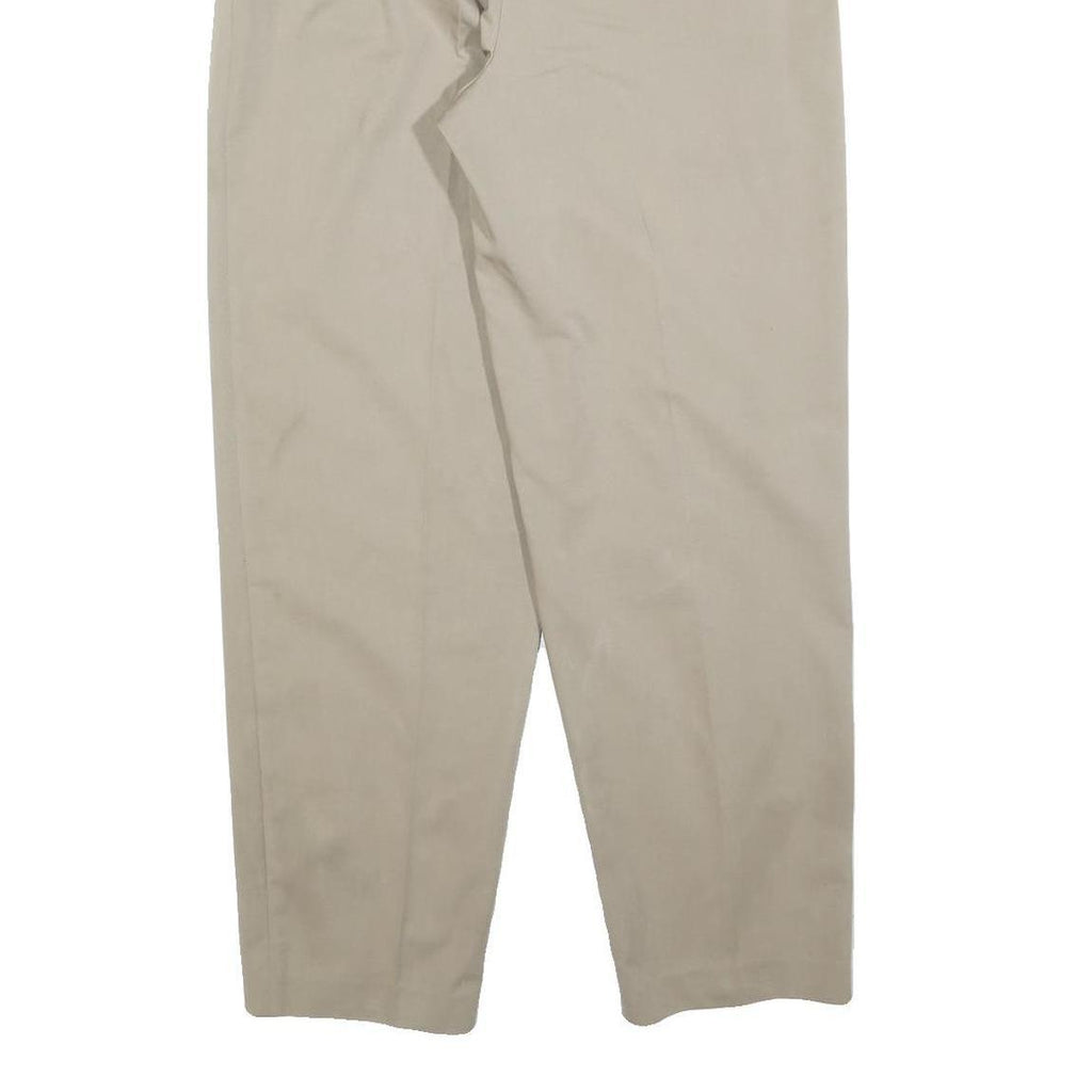 RUBY Womens Beige Relaxed Straight Trousers W30 L30 Casual Lightweight Zip