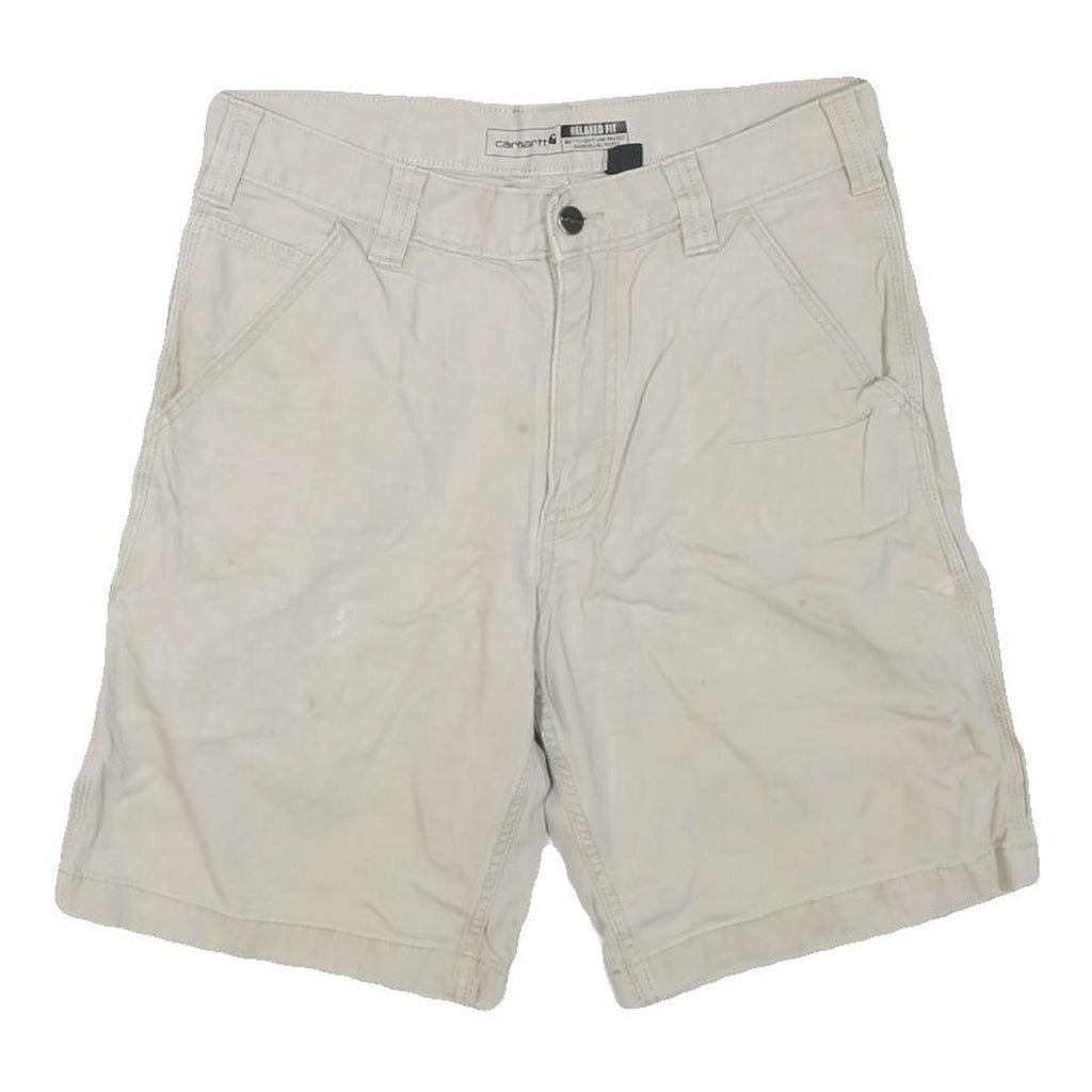 CARHARTT Mens Cotton Blend Beige Casual Shorts M W31 Relaxed Fit Utility