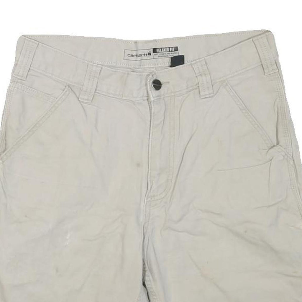 CARHARTT Mens Cotton Blend Beige Casual Shorts M W31 Relaxed Fit Utility