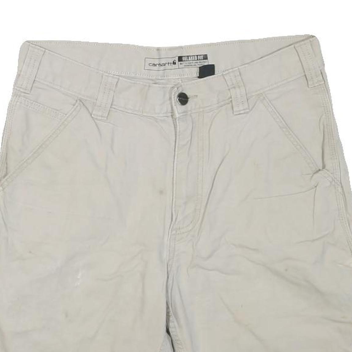 CARHARTT Mens Cotton Blend Beige Casual Shorts M W31 Relaxed Fit Utility