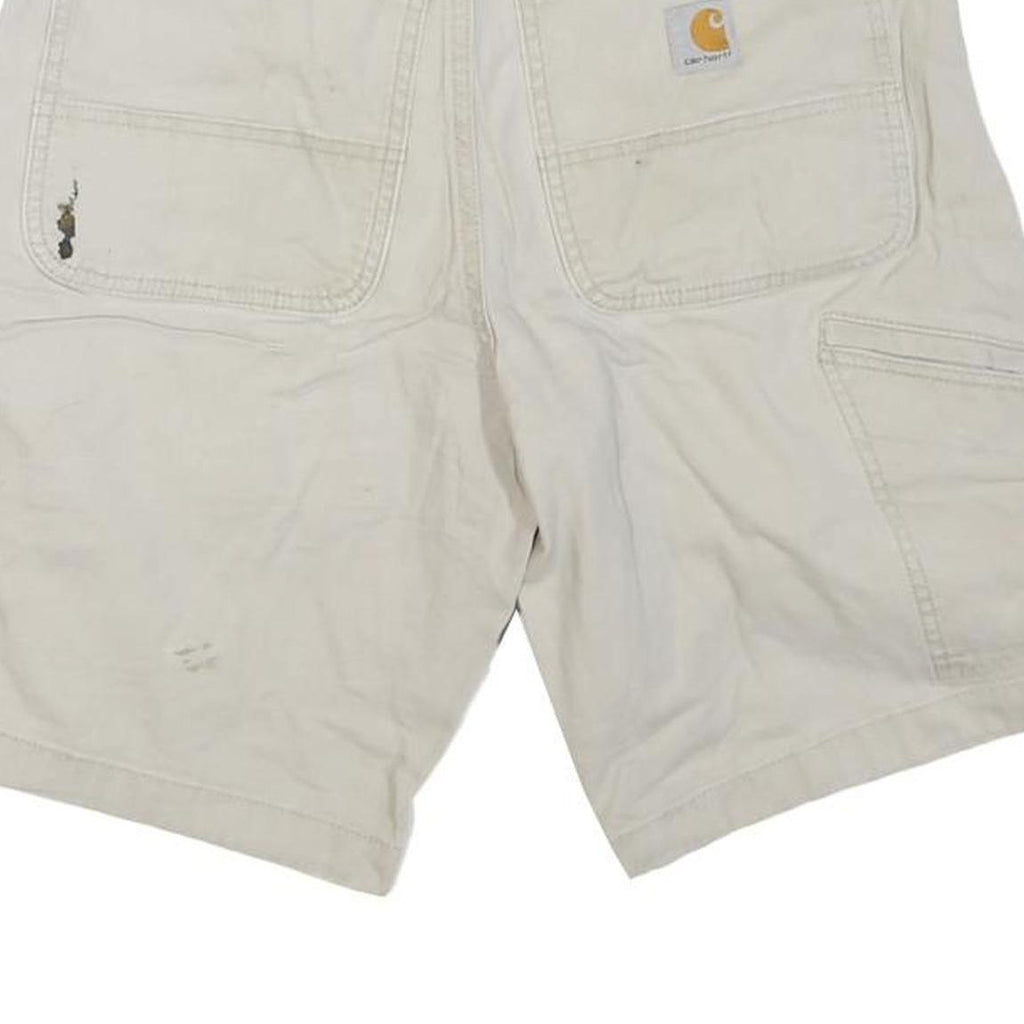 CARHARTT Mens Cotton Blend Beige Casual Shorts M W31 Relaxed Fit Utility