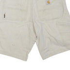 CARHARTT Mens Cotton Blend Beige Casual Shorts M W31 Relaxed Fit Utility