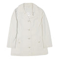 CROYDOR Womens White Jacket S Cotton Blend Button Casual Classic Tailored