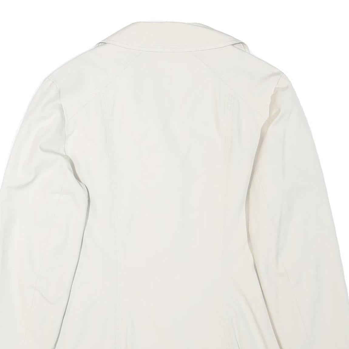 CROYDOR Womens White Jacket S Cotton Blend Button Casual Classic Tailored