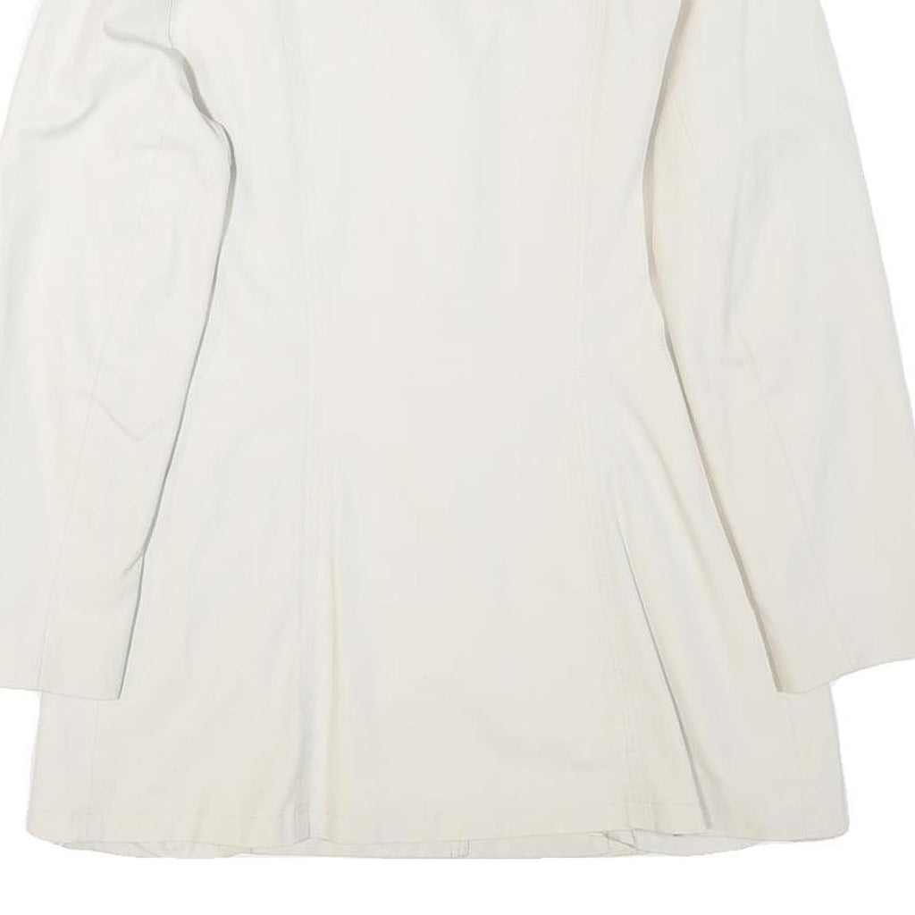 CROYDOR Womens White Jacket S Cotton Blend Button Casual Classic Tailored