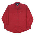 TOMMY HILFIGER Mens Red Shirt XL Classic Button Up Cotton Casual Long Sleeve