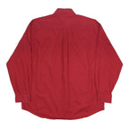 TOMMY HILFIGER Mens Red Shirt XL Classic Button Up Cotton Casual Long Sleeve